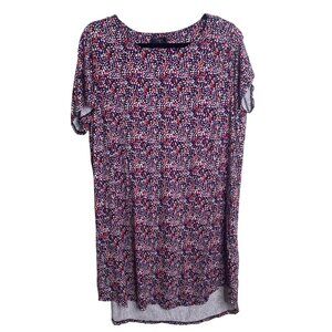 Tahari Dress Womens 1X Multicolor Abstract Plus Size Casual Stretch Relaxed